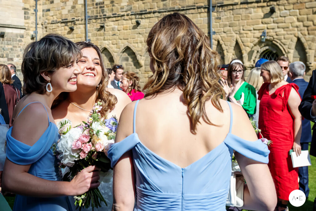 Wedding guests at Hexham Abbey Wedding Northumberland