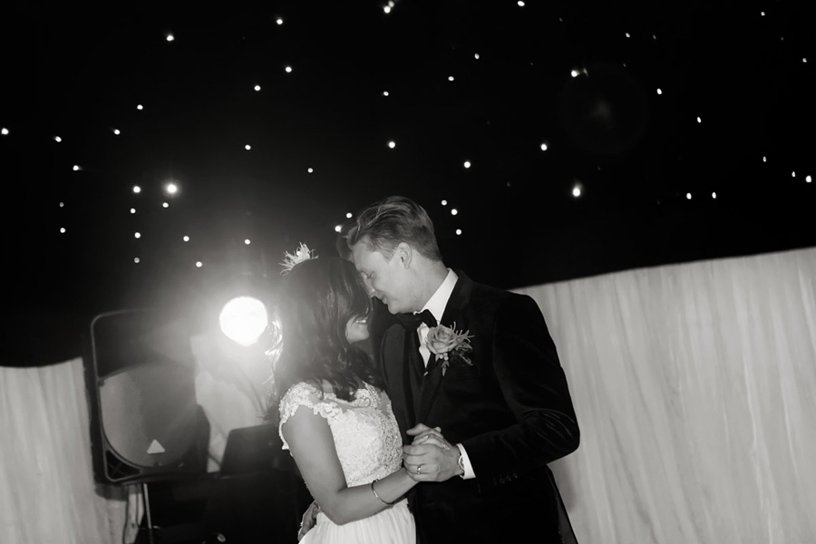 bride and groom's first dance at Nottingham wedding venue