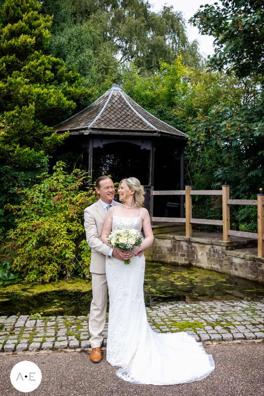 bride and groom portrait at Morley Hayes Derbyshire