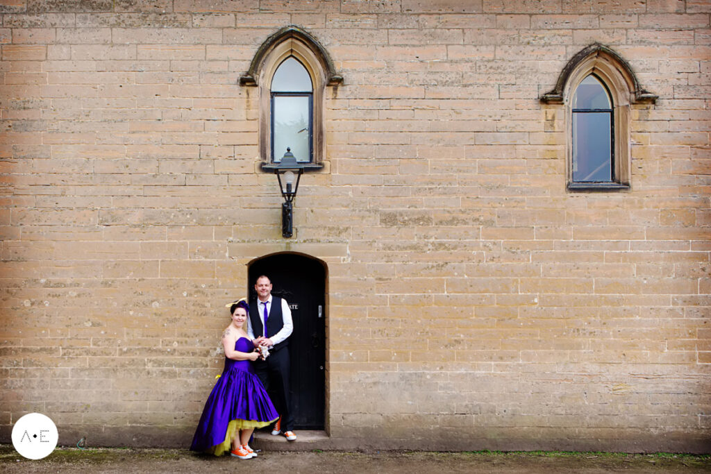 bride and groom portrait by newstead abbey wedding photograhper Alison Edwards Photography