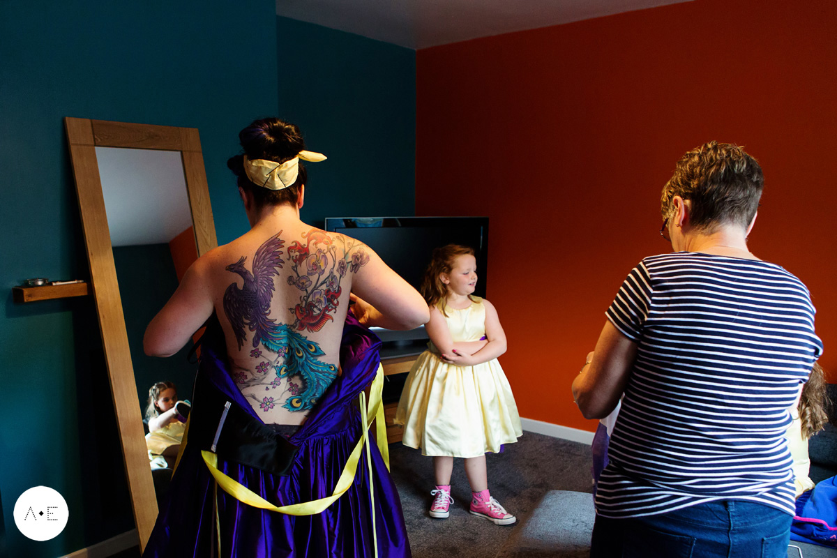 bride getting ready aptured by Alison Edwards Photography Nottingham wedding photographer