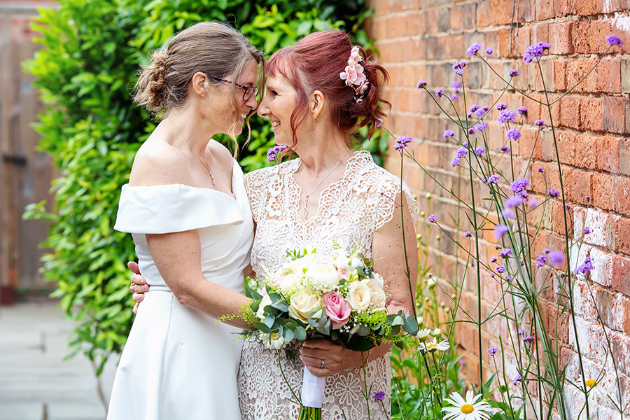 portrait of two brides at Cockcliffe Country House