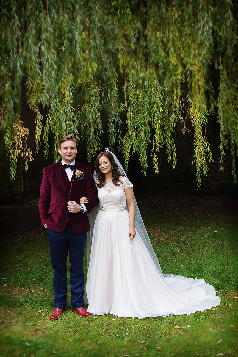 bride and groom portrait captured by Chesterfield micro wedding photographer 