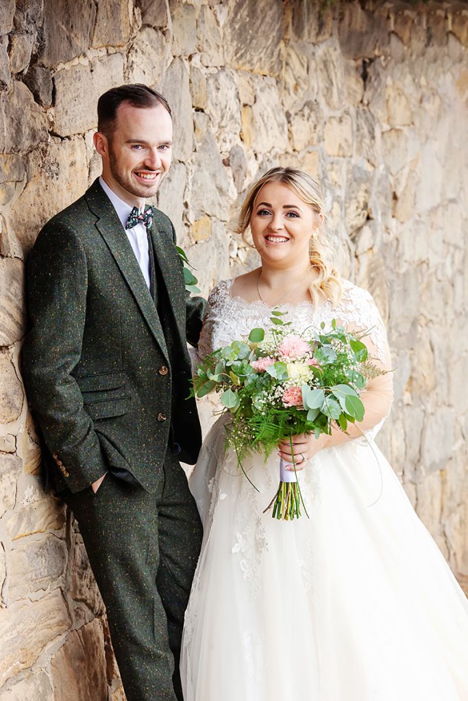 bride and groom portrait captured by nottingham wedding photographer Alison EDwards Photography